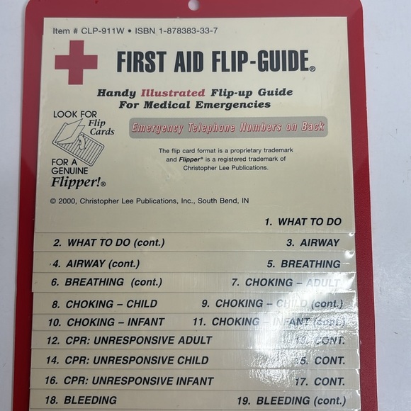 First Aid Flip-Guide | Vintage Babysitter Magnet | Handy Illustrated Medical NWT - Picture 2 of 6